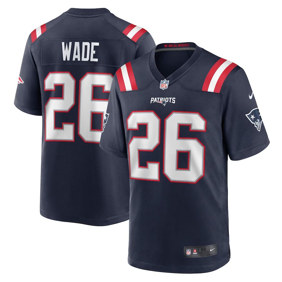 Men New England Patriots #26 Shaun Wade Nike Navy Game NFL Jersey->new england patriots->NFL Jersey